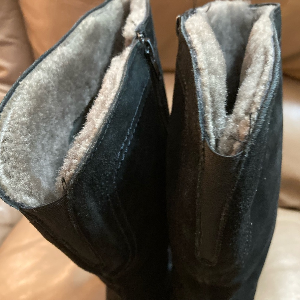 Fabulous Italian suede black leather knee high boots - Picture 7 of 9